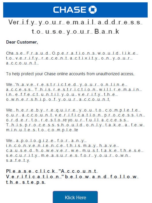 Chase scam email