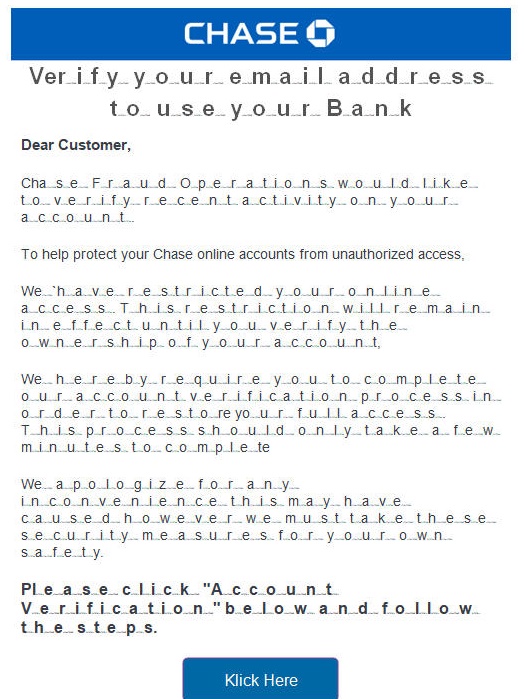Chase scam email