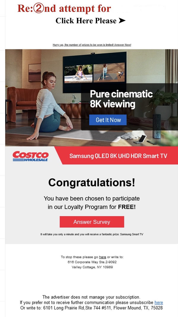 Costco scam email